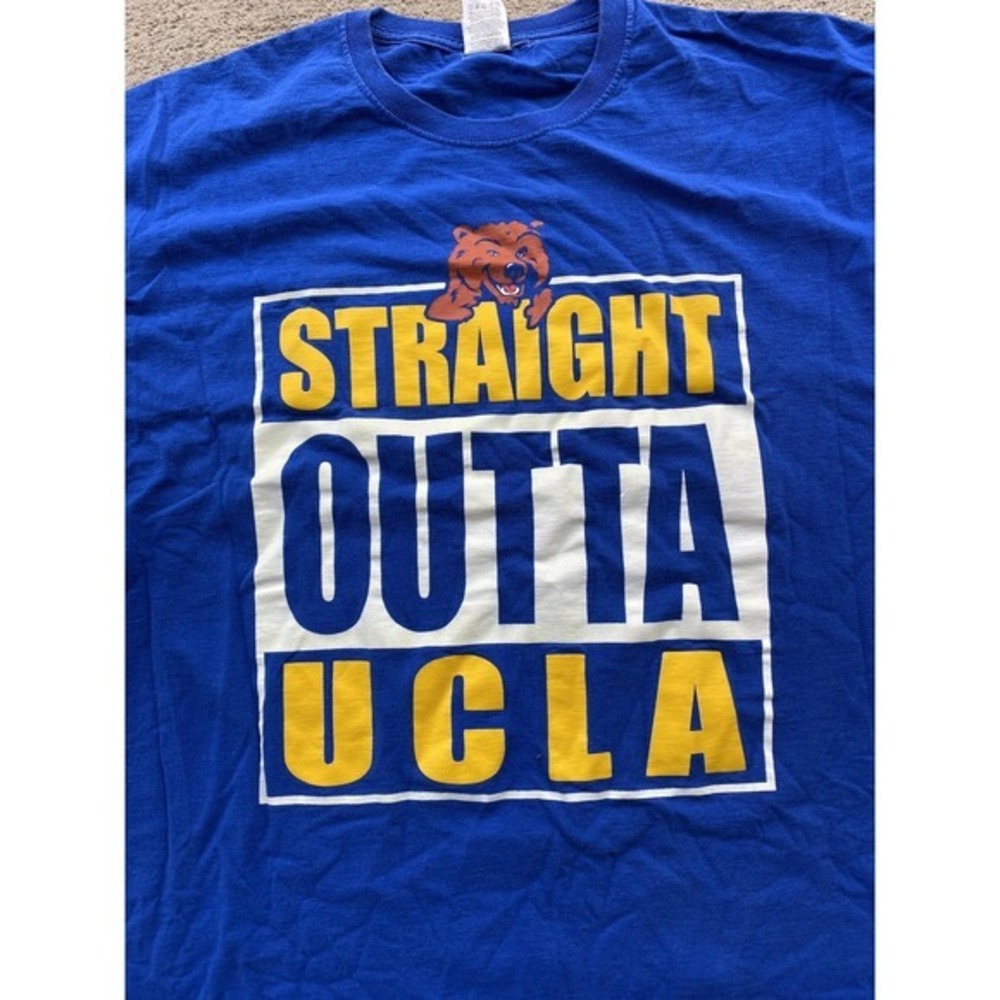 Vintage UCLA Bruins Shirt Mens 2XL Blue NCAA Fruit Of The Loom Straight Outta Te - Picture 2 of 10